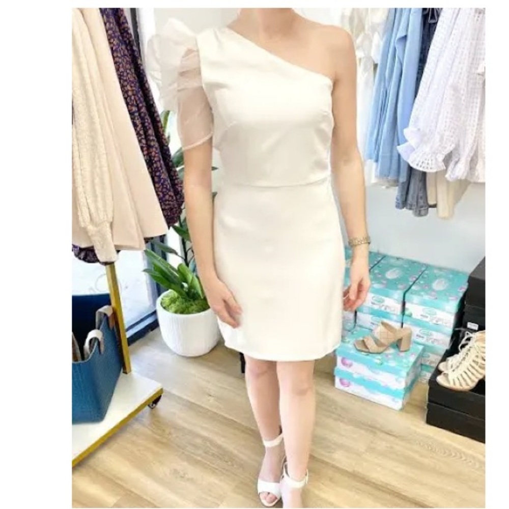 White one shoulder dress from Dry Goods